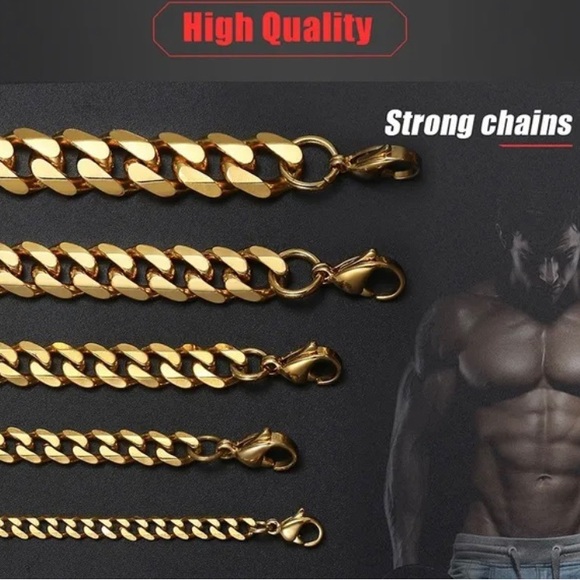 Gold Stainless Steal Miami Cuban Links Bracelet for Men - Picture 3 of 5